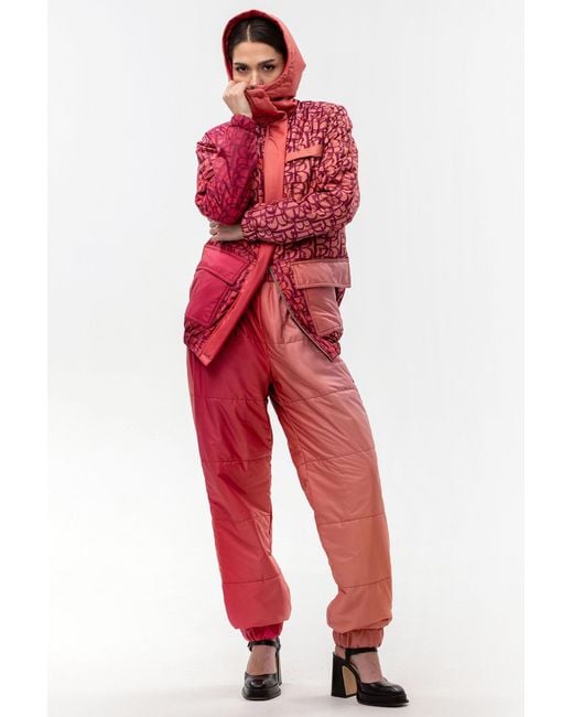 Maison Bogomil Red Down Jacket With Original Print