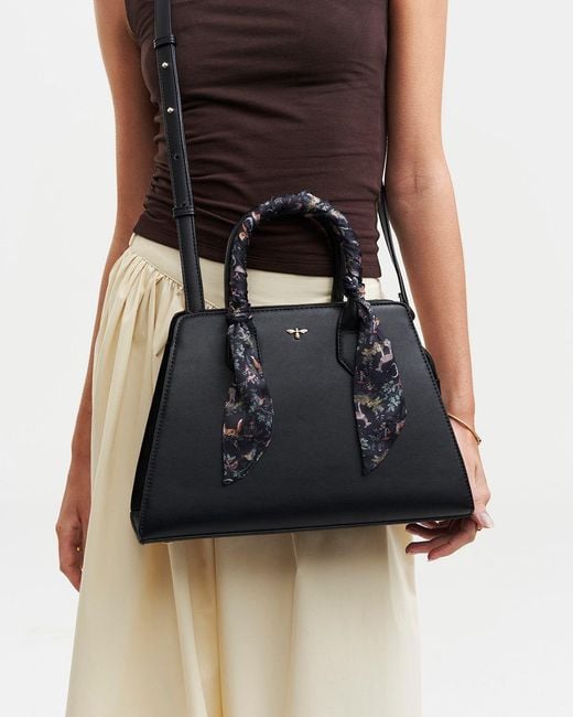 Fable England Black Grace Structured Tote Bag