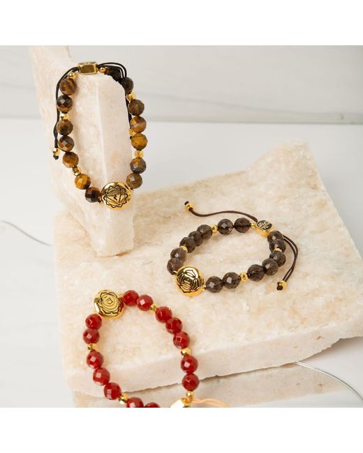 Seven Saints Metallic Solar Plexus Chakra Tiger's Eye Energy Protection And Psychic Power Bracelet
