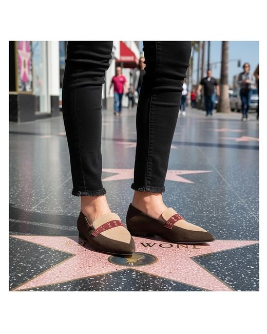 Beautiisoles by Robyn Shreiber Made in Italy Brown Neutrals Cecily Suede Loafer Comfortable For Day & Evening Wear