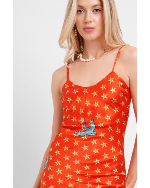 Jessica Russell Flint Red Maxi Slip Dress