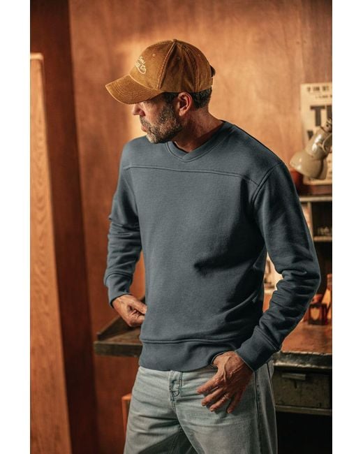 &SONS Trading Co Blue Anderson Cross Neck Sweatshirt Storm for men