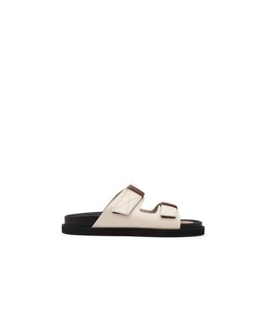 Ilvi Brown Neutrals Ettore Cream Leather Slipper for men