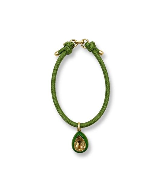 Michael Nash Jewelry Green Lena Resin And Light Topaz Crystal Pear Drop Necklace