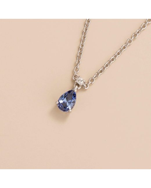 Juvetti Blue Ori Small Pendant Necklace Pastel Sapphire & Diamond