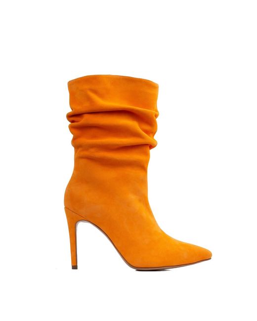 Ginissima Orange Suede Leather Eva Boots