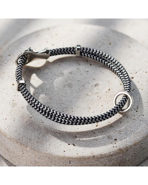 Posh Totty Designs Metallic Herringbone Cord Message Bracelet for men