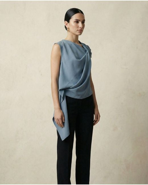 Lendrop Studios Blue Laurent Twisted Top Slate