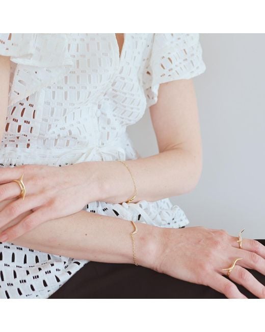 Linda Fiore Metallic Swirl Bracelet With Clear Cz's