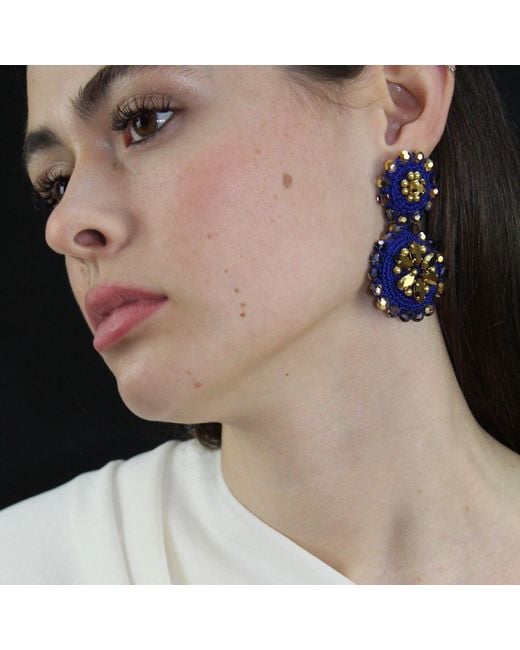 PINAR OZEVLAT Blue Flower Drops Sapphire