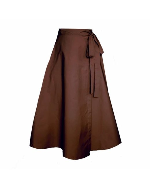 Frock Tales Brown Meyer Wrap Midi Skirt