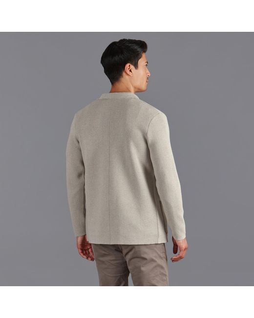 Paul James Knitwear Gray Cotton Deconstructed Knitted Gabriel Blazer for men