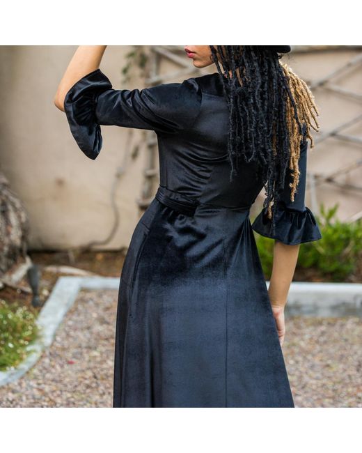 Jennafer Grace Black Velvet Dressing Gown