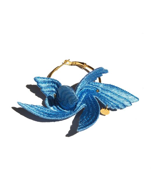 Nana Watanabe Blue Joy Little Bird Embroidery Earrings