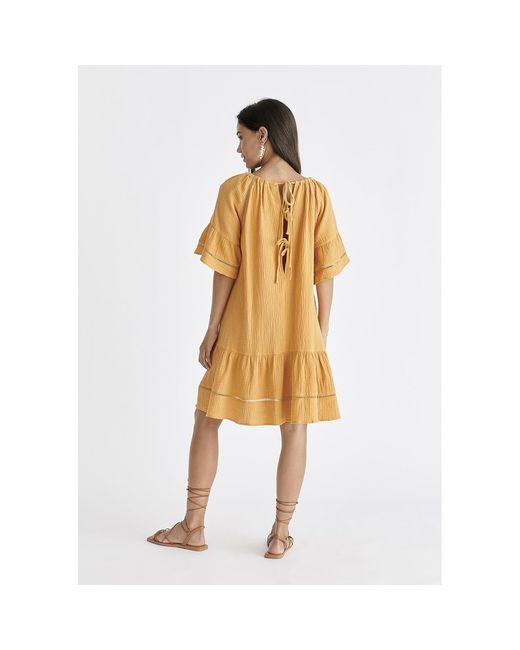 Paisie Metallic Cheesecloth Swing Dress