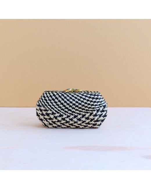 LIKHÂ Metallic Houndstooth Clutch