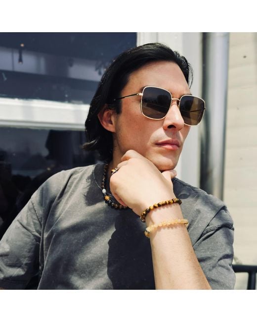 Farra Black Tiger-Eye Stone Flexible Bracelet for men