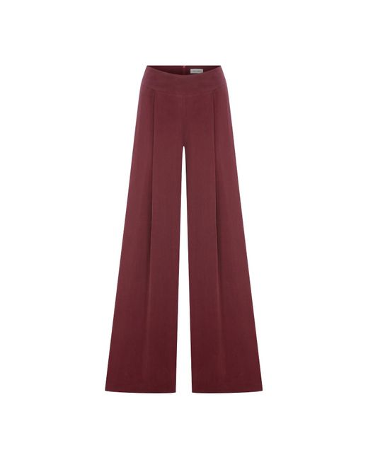 NAZLI CEREN Mui Wide-leg Trousers In Red Plum