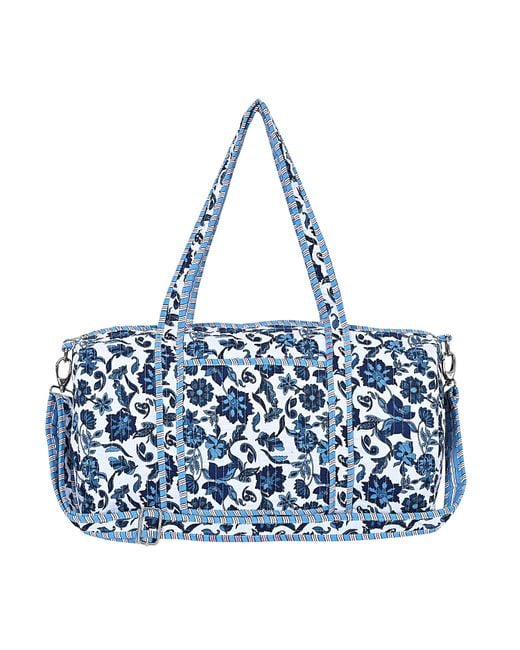 Conscious Yoga Collective Blue The Floral Paisley Cotton Weekender