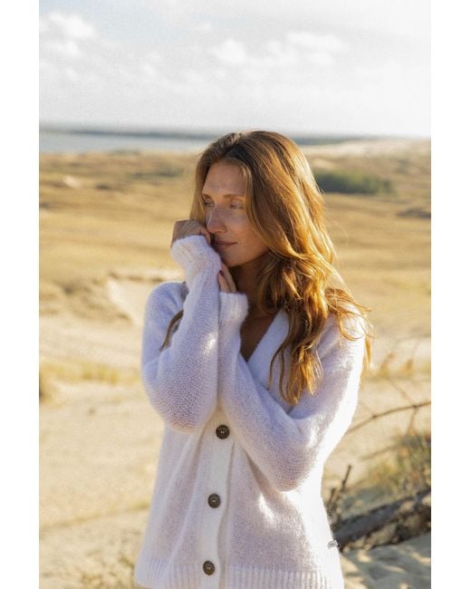 SALANIDA White Melody Mohair Cardigan