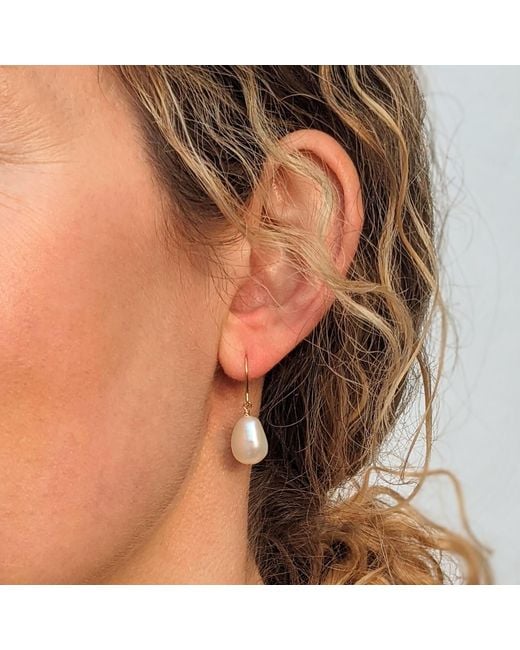 Kiri & Belle White Willow Sterling Baroque Pearl Hook Earrings