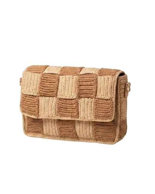 Zanatany Concepts Metallic Cracky Bag- & Caramel