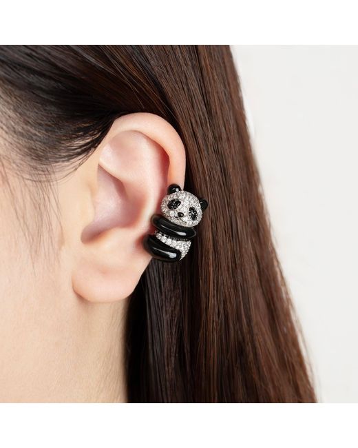 Arte Madrid Black Puffy Panda Ear Cuff