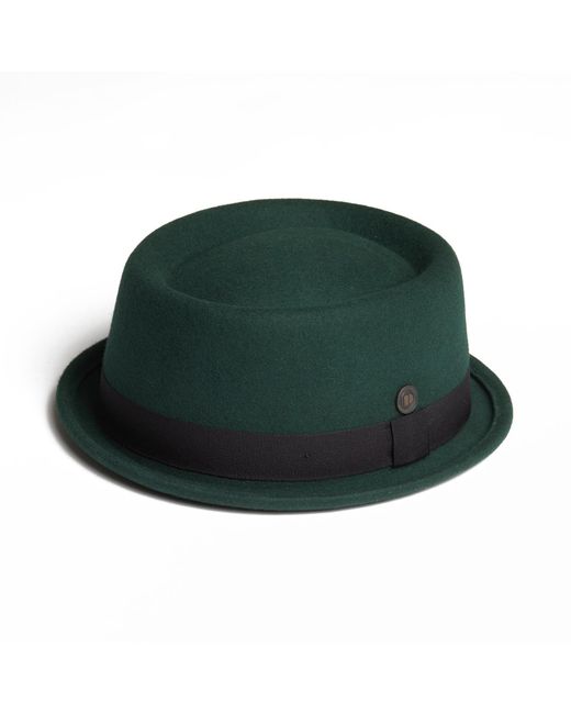 Dasmarca Hats Green Jack Pine Felt Skimpy Brim Short Brim Rude Boy Mod Style Porkpie Hat for men