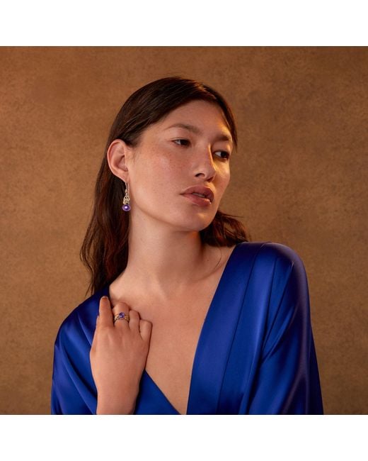 Emma Chapman Jewels Blue Liya Tanzanite Diamond Dangle Earrings