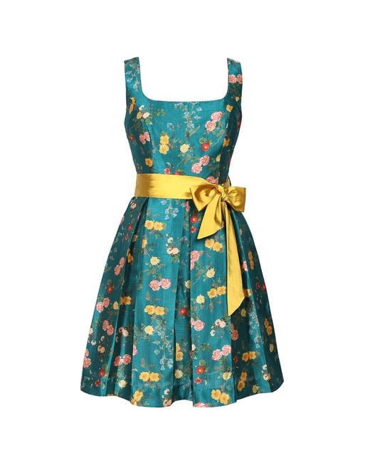 Richa Sharma Blue Corset Dress With Box Pleats