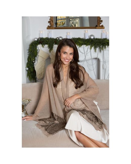 Saachi Gray Wool Sparkle Scarf