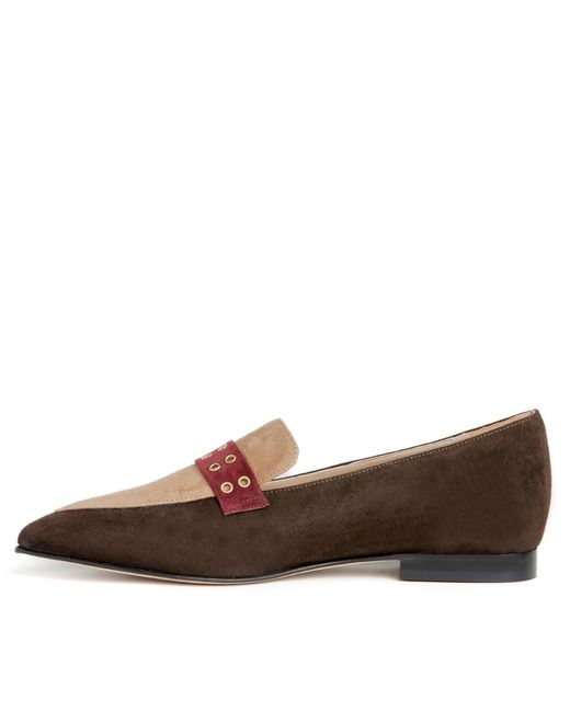 Beautiisoles by Robyn Shreiber Made in Italy Brown Neutrals Cecily Suede Loafer Comfortable For Day & Evening Wear