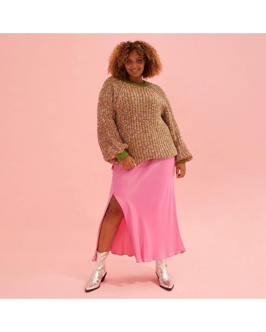 Cara & The Sky Red Debbie Twist High Neck Jumper