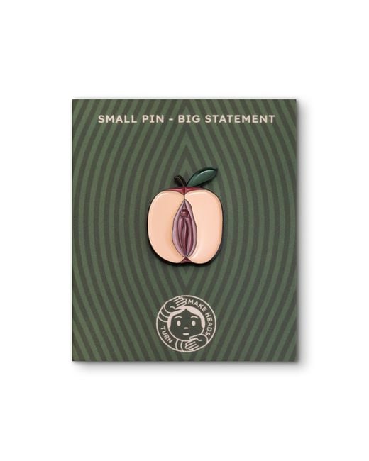 Make Heads Turn Pink Neutrals Enamel Pin Feminist Apple