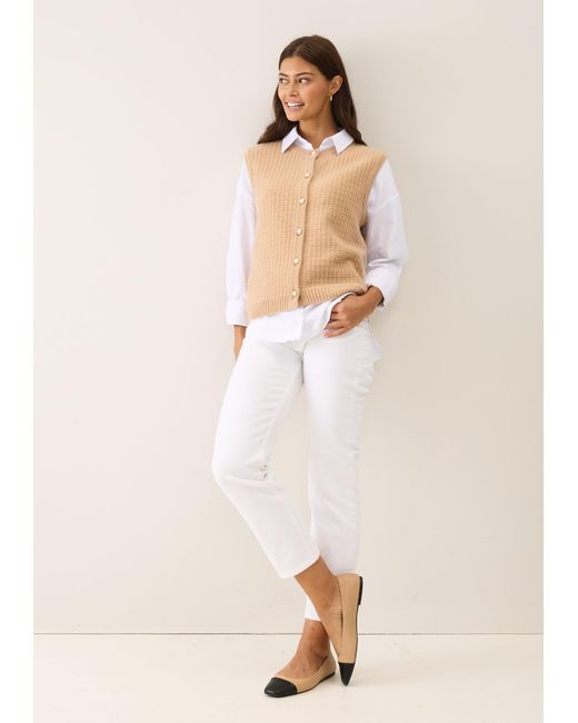Loop Cashmere Natural Neutrals Textured Waistcoat