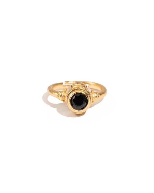 Ebru Jewelry Metallic Onyx Shadow Adjustable Ring