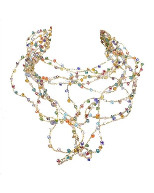 Lavish by Tricia Milaneze Metallic Multicolor Multi Strings Handmade Necklace
