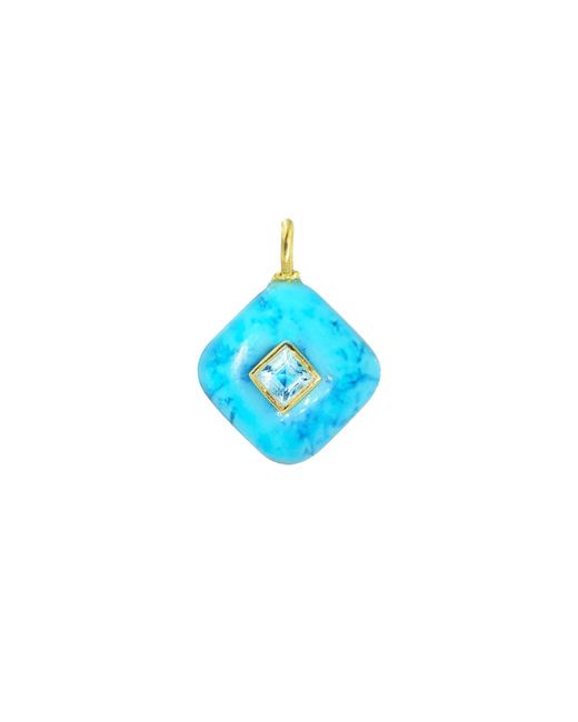 KAMARIA Blue Howlite Gemstone Pendant With Topaz