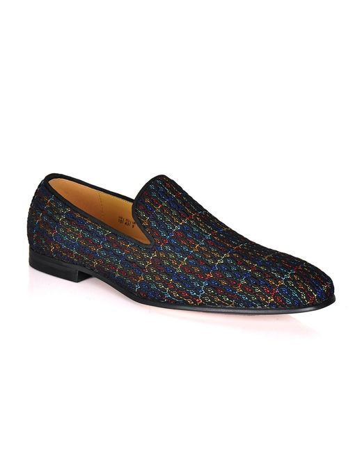 DAVID WEJ Blue Alberto Embroidery Multicolored Loafers for men