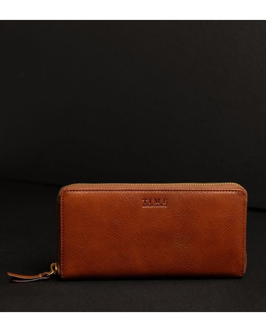 Time Resistance Brown Leather Continental Wallet