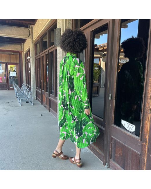 Zasta Studio Green Summer Print Edition Cotton Dress Nine
