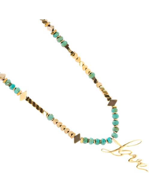 Ebru Jewelry Metallic Love Charm Beaded Necklace