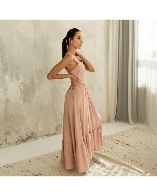 Mandragora Pink Strappy Dress With Flounce