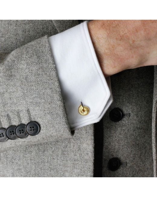 Lee Renee Metallic Ammonite Cufflinks– for men
