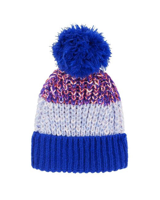 Cara & The Sky Blue Phoebe Stripe Beanie Bobble Hat