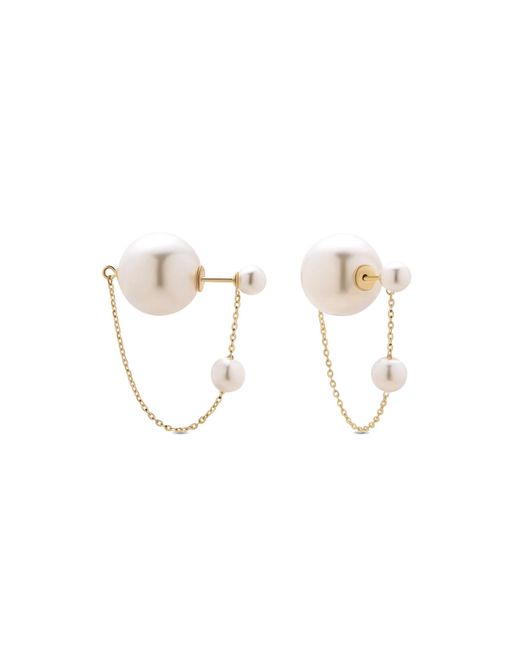 Lisa&Co. Metallic Earrings Double Pearl Swing