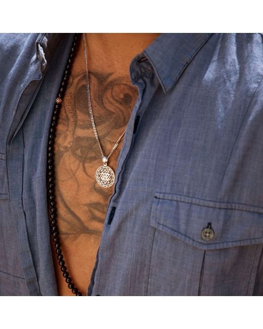 Seven Saints Metallic Sri Yantra Supreme Manifestor All Gender Necklace for men