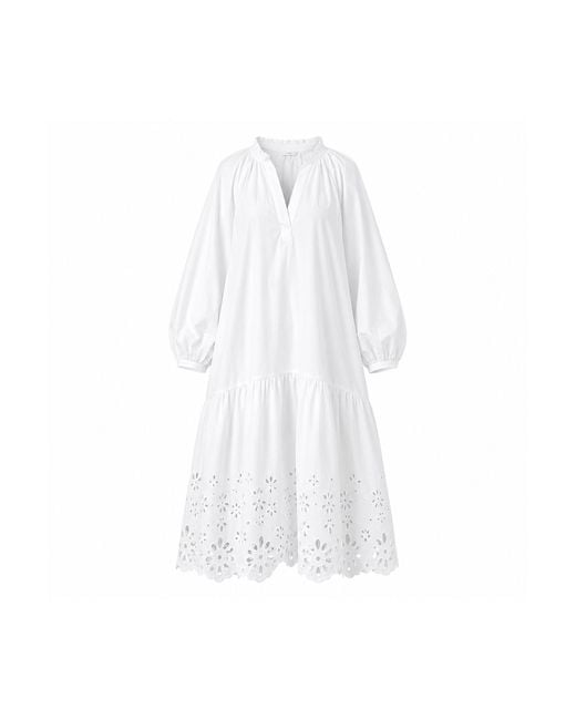 IZABELA MANDOIU White Premium Broderie Anglaise Oversized Midi Dress