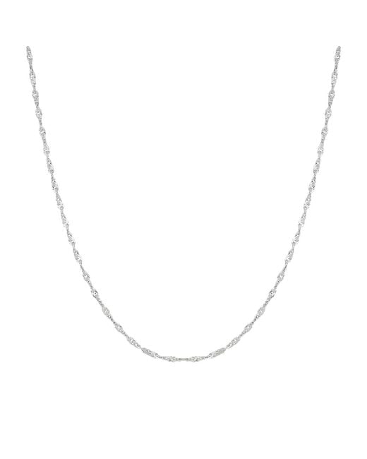 Spero London White Twisted Curb Singapore Sterling Chain Adjustable Size