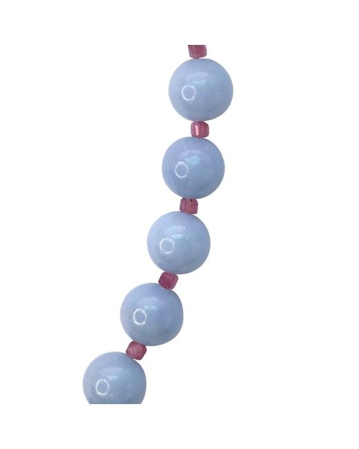 Bombyx House Blue Angelite Tourmaline Alternating Necklace